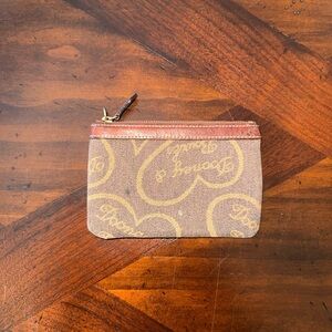 Dooney & Bourke brown heart coin purse